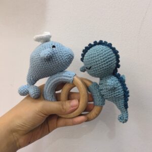 Sicherer Beissring aus Holz & Baumwolle